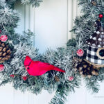 Red Cardinal Winter Wreath DIY Flocked Christmas Wreath Tutorial, Remodelaholic