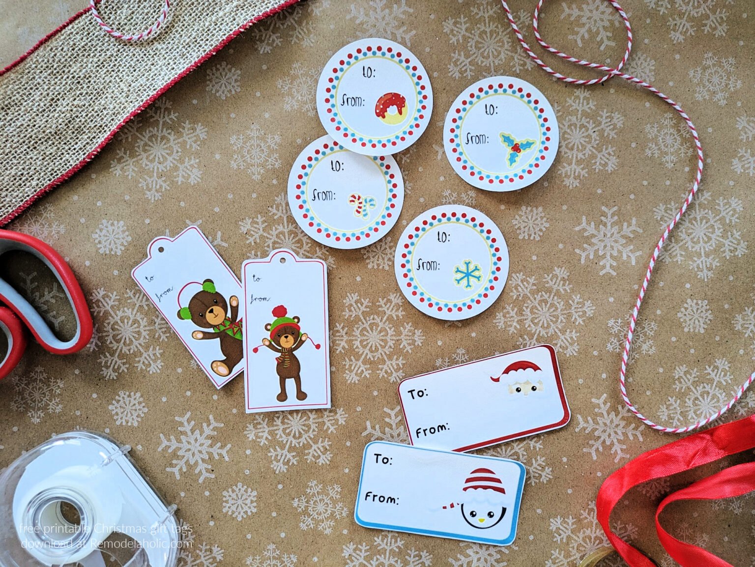 3 Free Christmas Gift Tag Printables - Set Of 3 Free Printable Christmas Tags For Gifts North Pole Teddy Bears Sugar Cookie Labels Remodelaholic 1 1536x1154 