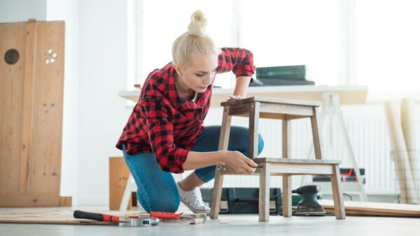 Woman Making Chair