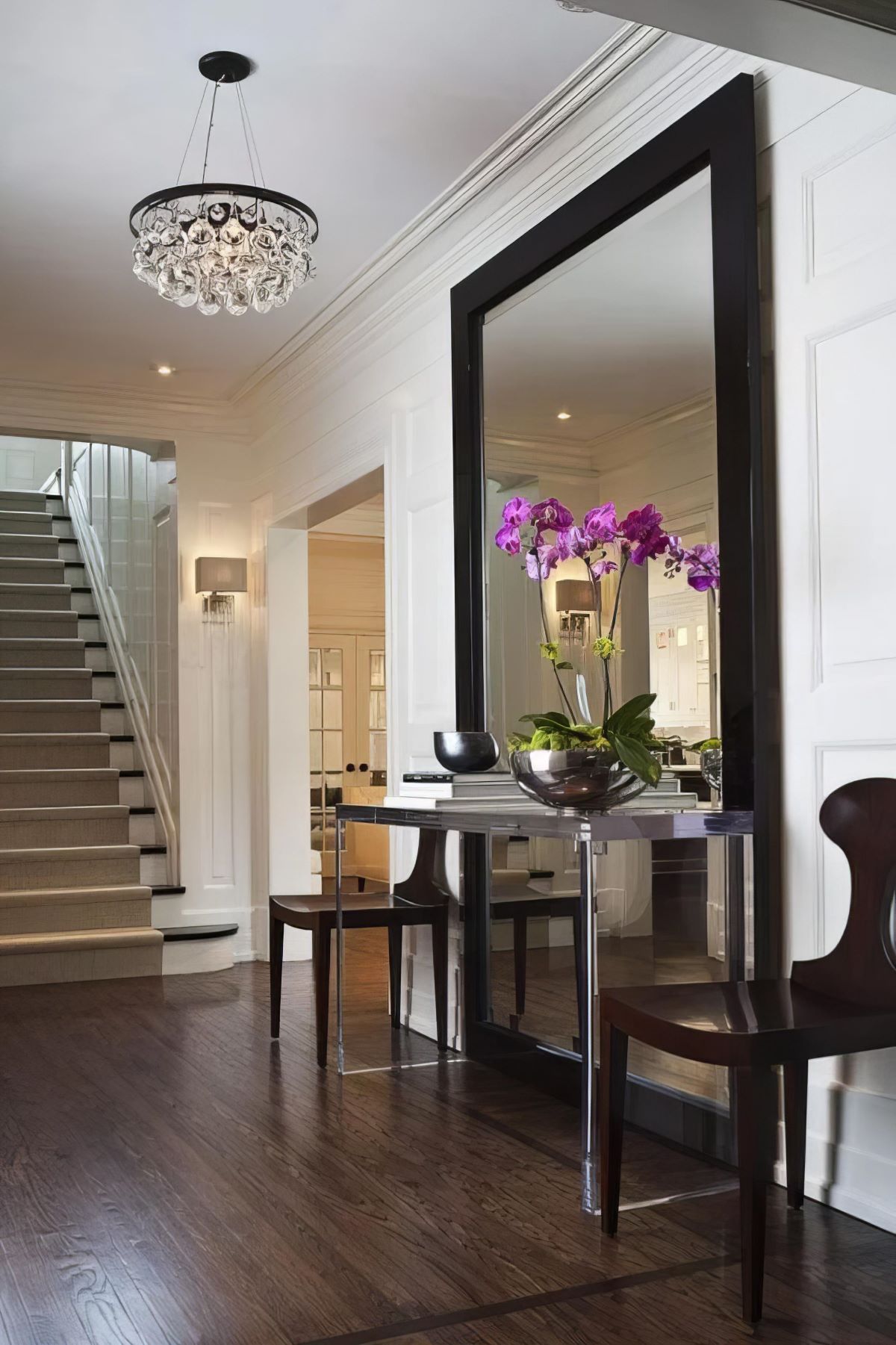Oversized Mirror To Fill Tall Wall In Entry