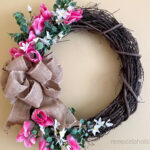 Dollar Tree DIY Farmhouse Spring Wreath, How To Make A Tulip Wreath, Remodelaholic
