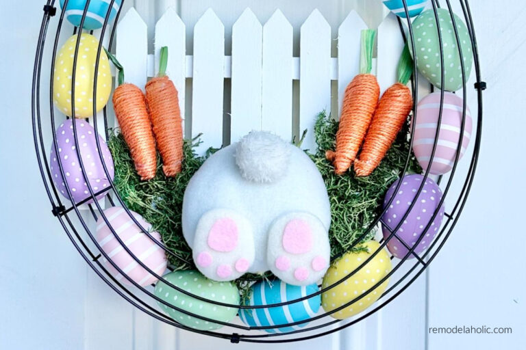 Whimsical Dollar Tree Bunny Butt Easter Egg Wreath DIY | Remodelaholic