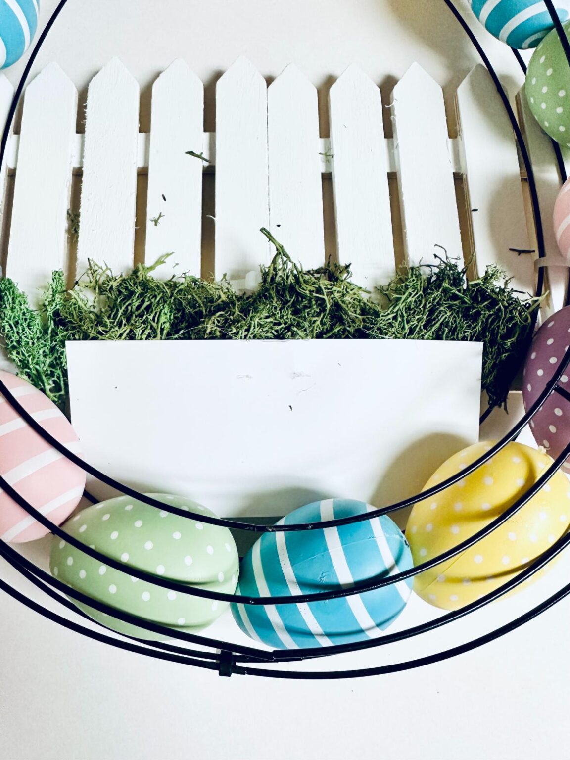 Whimsical Dollar Tree Bunny Butt Easter Egg Wreath DIY | Remodelaholic