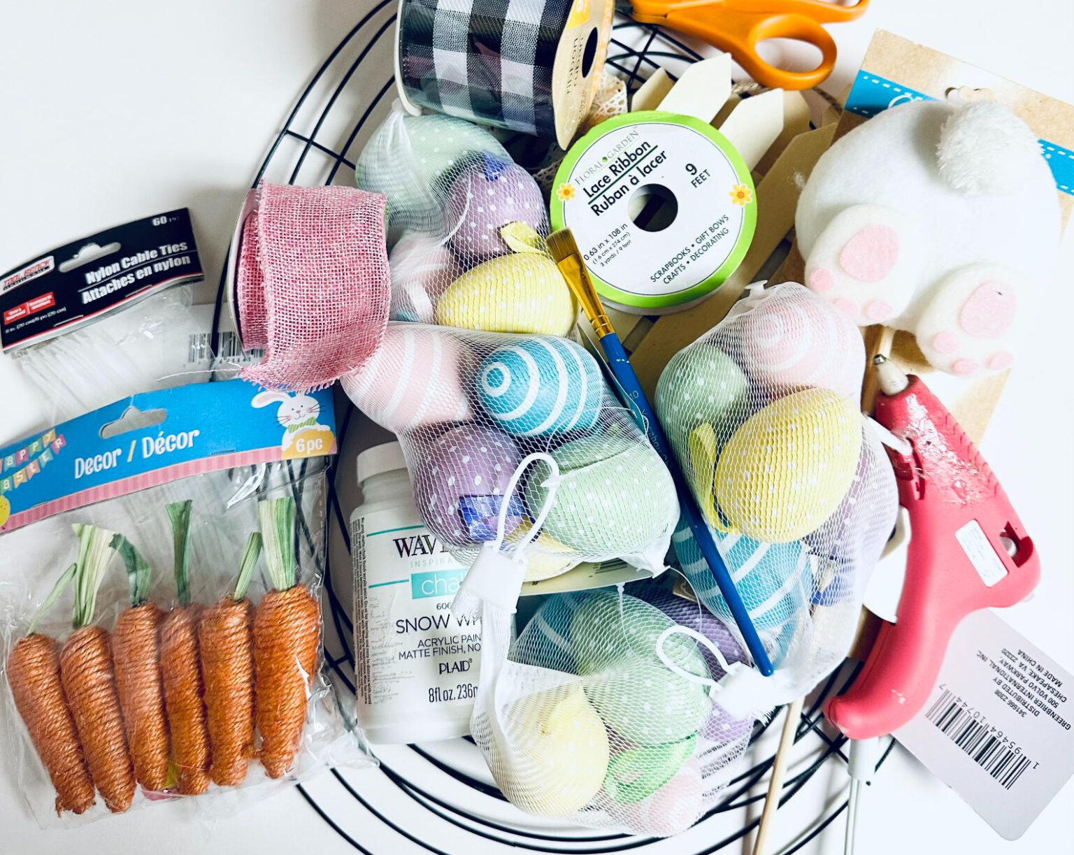 Whimsical Dollar Tree Bunny Butt Easter Egg Wreath DIY | Remodelaholic