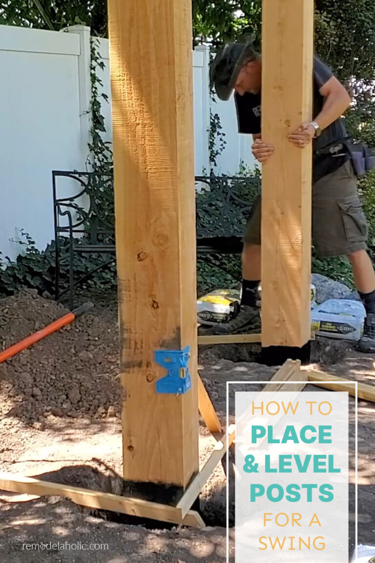 DIY Arbor Swing: How to Place and Level Posts | Remodelaholic