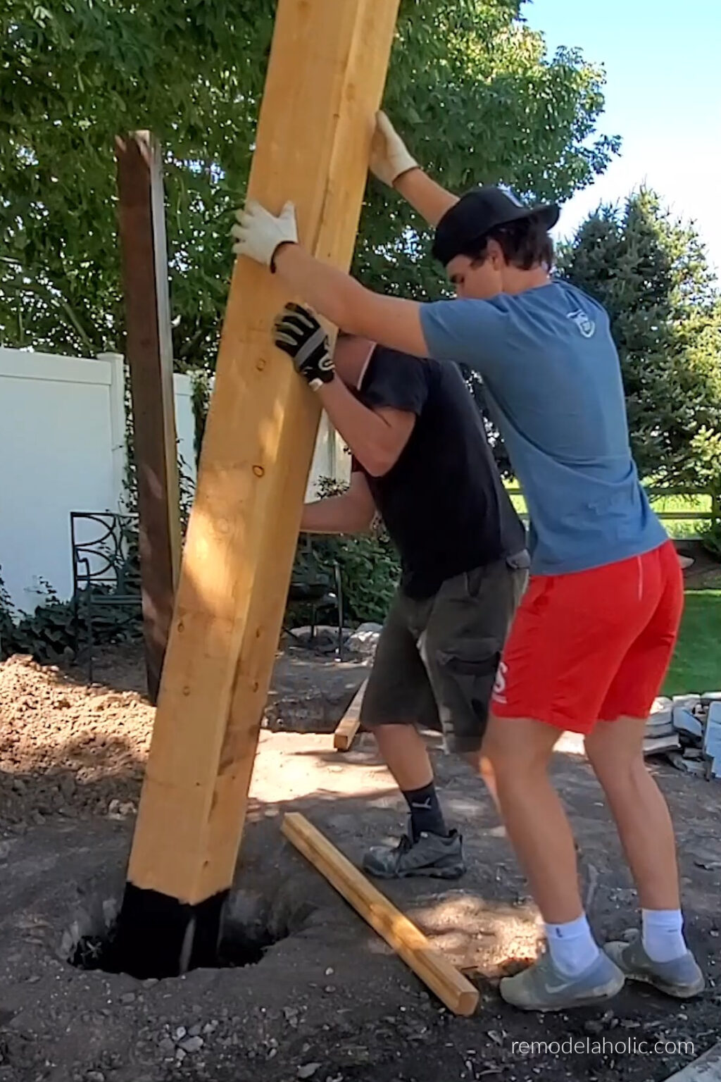 DIY Arbor Swing: How to Place and Level Posts | Remodelaholic