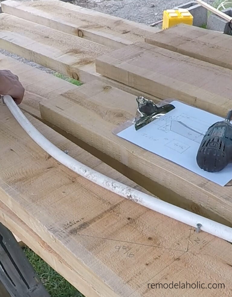 DIY Arbor Swing How to Cut DIY Wood Braces for Pergola Support