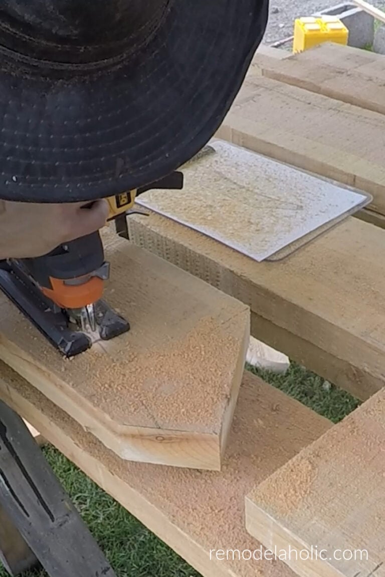 DIY Arbor Swing How to Cut DIY Wood Braces for Pergola Support