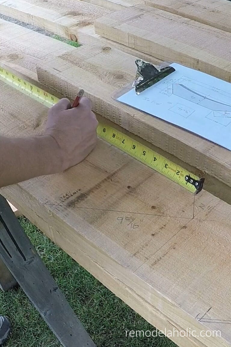 DIY Arbor Swing How to Cut DIY Wood Braces for Pergola Support